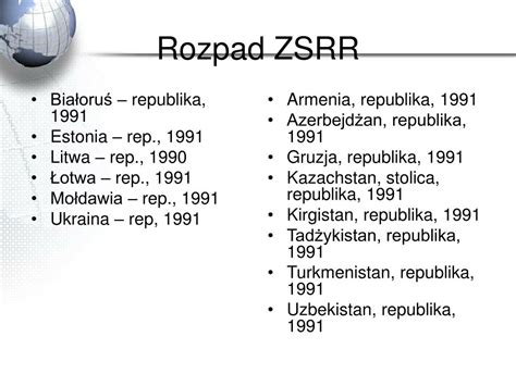 Ppt Zmiany Na Politycznej Mapie Wiata Po R Powerpoint