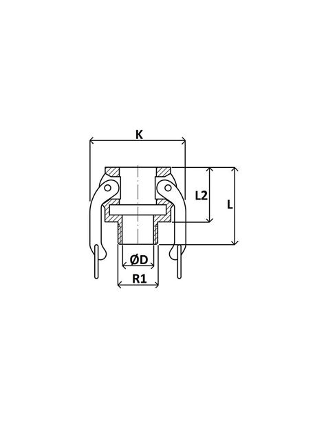 CLK 20B AL Adaptateur Femelle Camlock Filetage Mle BSPT Type B