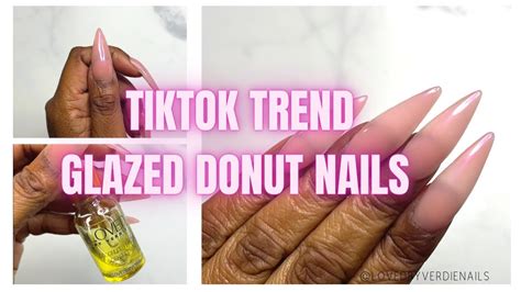 Glazed Donut Nails Simple Acrylic Nails Tik Tok Nail Trend