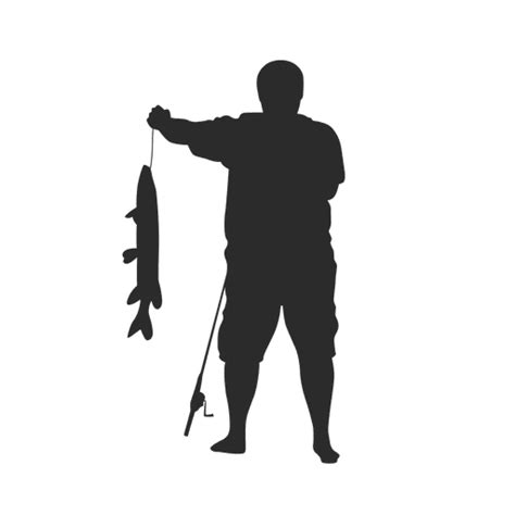 Fisherman Silhouette Vector at Vectorified.com | Collection of ...