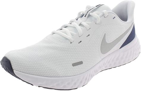 Nike Men's Revolution 5 Running Shoe, BQ3204-102 (White/Silver, 10 M US ...