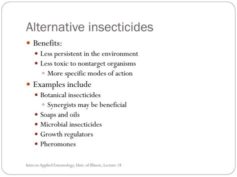 Ppt Modes Of Action And Target Pests For Insecticides Powerpoint