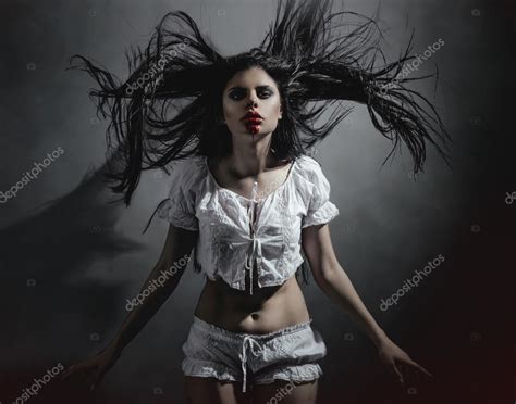 Gothic Brunette Woman Stock Photo By FlexDreams 43944295