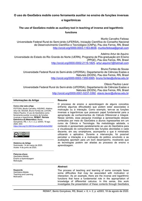 PDF O uso do GeoGebra como ferramenta auxiliar no ensino de funções