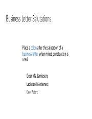 Proper Business Letter Salutations Guidelines And Examples Course Hero