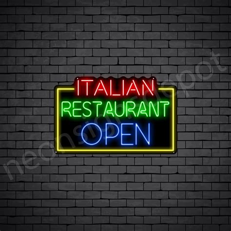 Italian Restaurant Open V2 Neon Sign - Neon Signs Depot