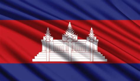 Premium Photo | National flag of cambodia realistic silk country ...