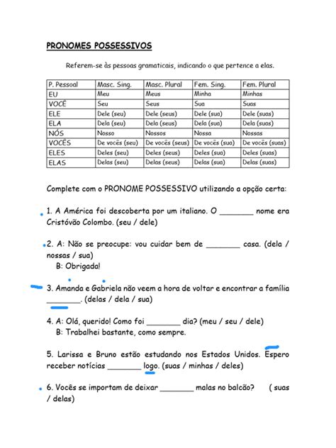 Pronomes Possessivos Em Italiano - Pronomes Possessivos em Italiano | PDF | Pronome