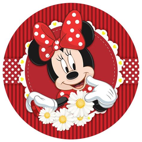 Painel Redondo E Capas Tecido Sublimado Minnie Vermelha Wkpc Wear The