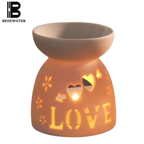 30ml Creative Ceramic Hollow Heart Shape Aroma Burner Oil Lamp Candle