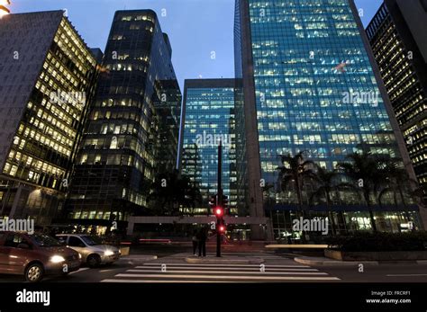 Commercial buildings on Avenida Paulista at dusk Stock Photo - Alamy