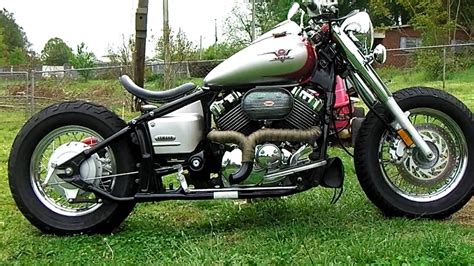 Vstar 650 Classic Bobber With Homemade Exhaust Youtube