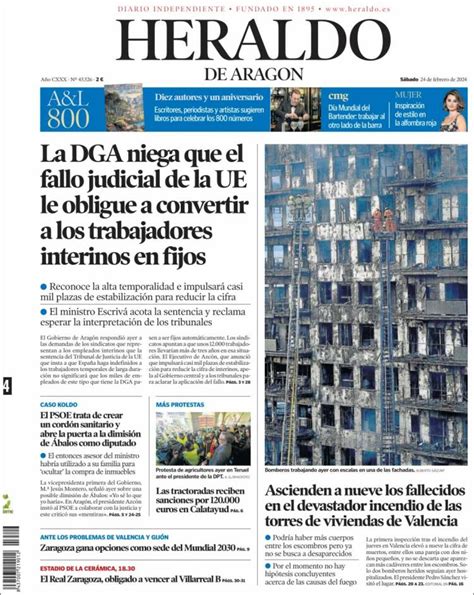 Peri Dico Heraldo De Arag N Espa A Peri Dicos De Espa A Edici N De