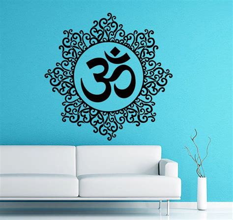 Wall Decals Mandala Indian Pattern Yoga Oum Om Sign Decal Vinyl Sticker