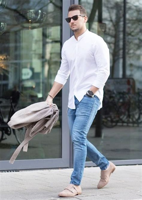 30 Blue Jeans And White Shirt Outfits Ideas For Men Blue Jeans