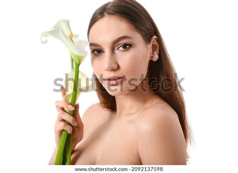 Beautiful Naked Woman Calla Flowers On Stock Photo Shutterstock