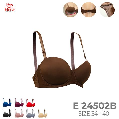 Jual Elena E Bra Kawat Busa Tebal Push Up Cup B Kait Polos Bh