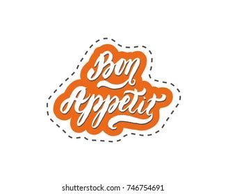 Bon Appetit Hand Drawn Lettering Stock Vector Royalty Free