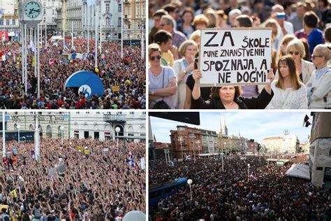 VIDEO Molitelji na Trgu klečali ispod LGBT zastava prosvjednici