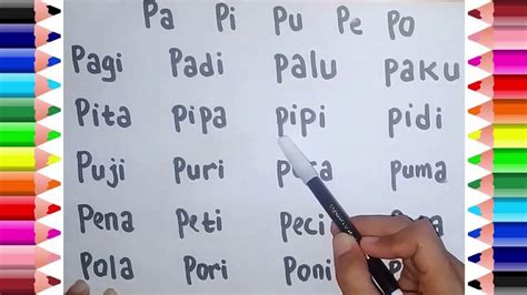 BELAJAR MENGEJA DAN MEMBACA 2 SUKU KATA AWALAN PA PI PU PE PO YouTube