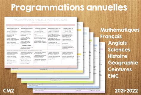 Programmations Et Progressions Ce Progression Ce Ce Ce