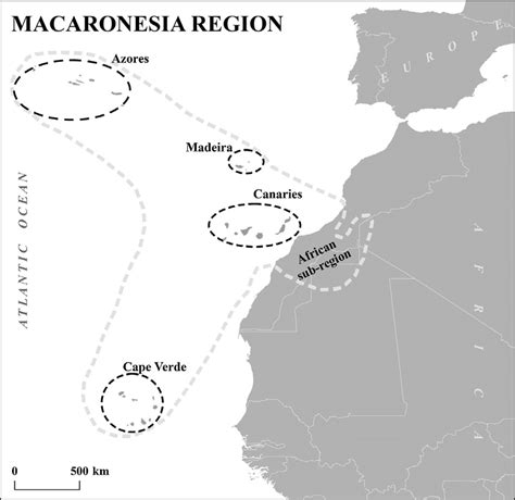 Location Of Macaronesia With Azores Madeira Canarias And Cape Verde