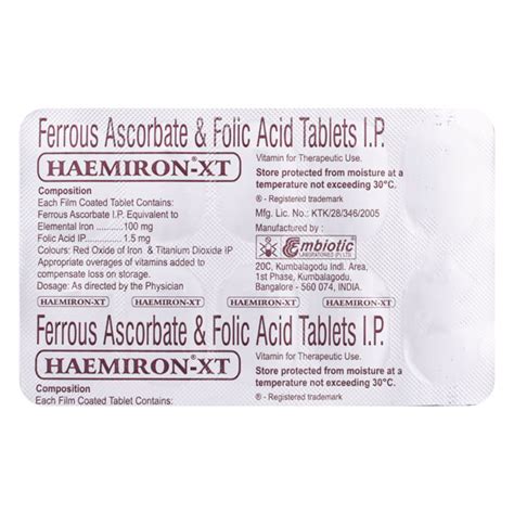 Buy Haemiron Xt Tablet S Online At Upto Off Netmeds