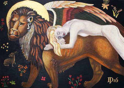 Naked Woman With Lion In Paradise Daniel Porada Touchofart