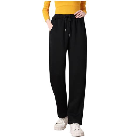 Women S Winter Warm Sherpa Lined Fleece Pants Casual Loose Fit High