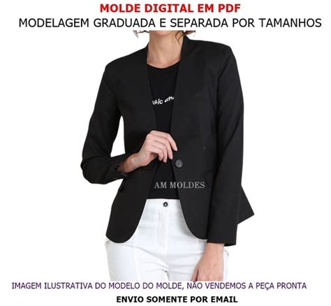 Molde Blazer Social Feminino Sem Gola Elo Produtos Especiais