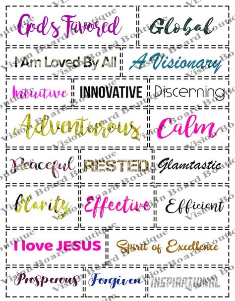 Words Vision Board Printable Quotes