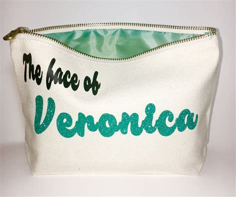 Personalized makeup bag Canvas cosmetic bag Birthday