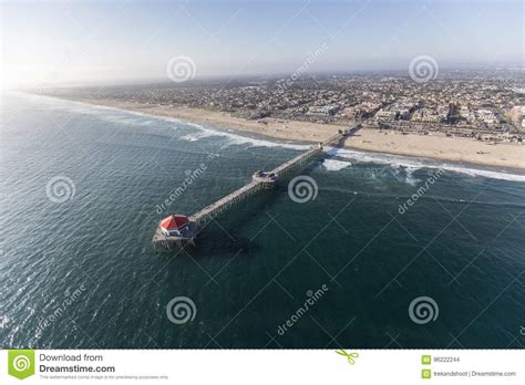 Huntington Beach Pier Aerial In Southern California Stock Photo Image