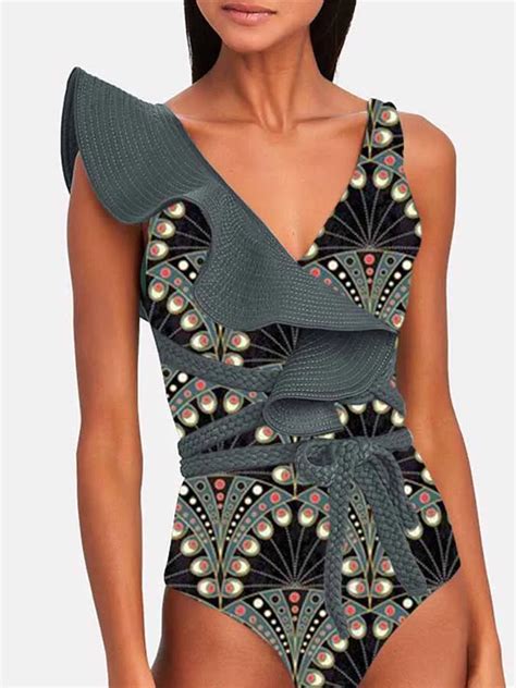 Bikini Con Cuello En V Profundo Para Mujer Traje De Ba O De Lujo Con