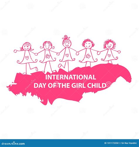 International Day of the Girl Child Stock Vector - Illustration of ...