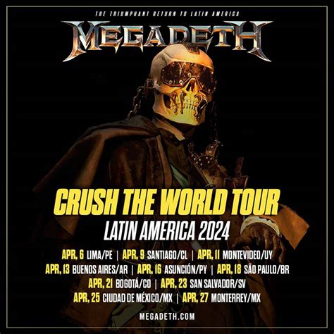 Megadeth Latinoamerica Crush The World Tour Arepa Volátil Noticias