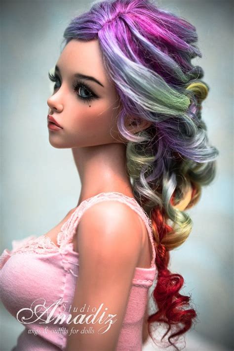 Rainbow Braid BJD Wig Doll Wigs Rainbow Braids Beautiful Dolls