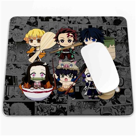 Mouse Pad Demon Slayer Tanjirô Nezuko Inosuke Zenitsu Chibi