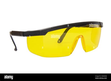 Yellow Safety Glasses Isolated On White Background Stock Photo Alamy