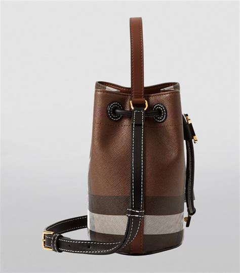 Womens Burberry Brown Mini Leather Tb Bucket Bag Harrods Uk