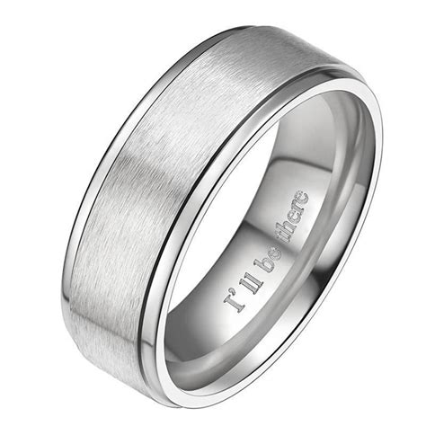 8mm Silver Titanium Mens Promise Rings Titanium Rings For Men Titanium Wedding Rings Wedding