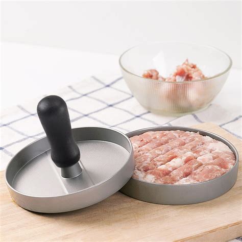 【麥焙】鋁合金肉餅壓製器 壓肉器 Diy肉餅壓 黑柄單孔漢堡壓 肉排製作器 漢堡排壓模 不粘塗層漢堡壓肉器 蝦皮購物