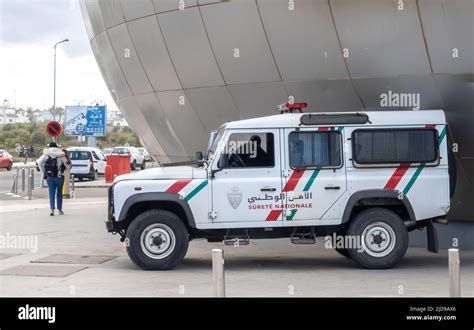 Moroccan Police Van On Patrol In Casablanca Morocco Stock Photo Alamy