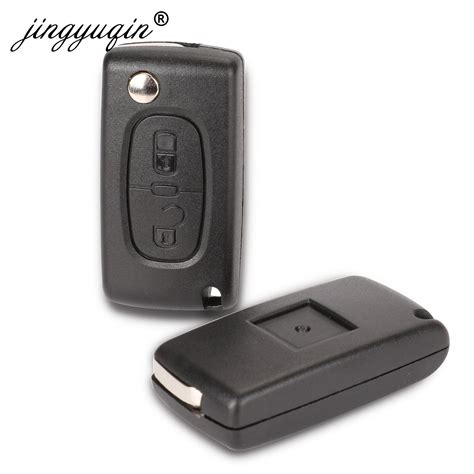 Jingyuqin Buttons Flip Folding Key Case Blank Shell For Peugeot