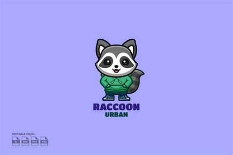 Urban Raccoon Cute Kawaii Creative Masco Graphic By Ajiwaluyo88