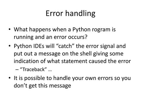 Ppt Exceptions In Python Powerpoint Presentation Free Download Id