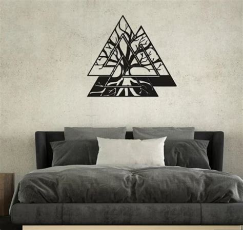 Tree Of Live Metal Wall Art Metal Wall Sign Viking Valknut Metal