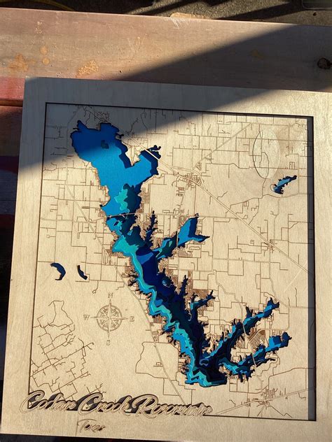 Cedar Creek Lake Texas Layered Map - Etsy