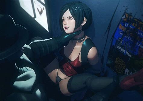 Rule 34 1boy 1girls Ada Wong Against Wall Ahe Gao Animated Animated  Areolae Asphyxiation