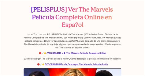 Pelisplus Ver The Marvels Pel Cula Completa Online En Espa Ol